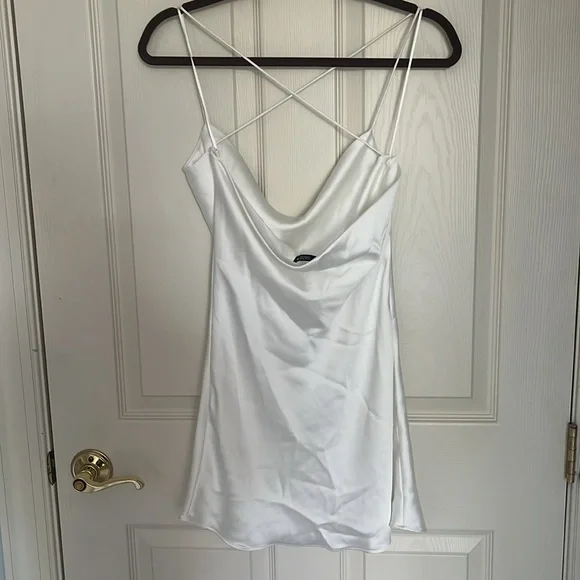 NWT Zara Elegant White Satin Slip Dress size Small - Picture 4 of 7